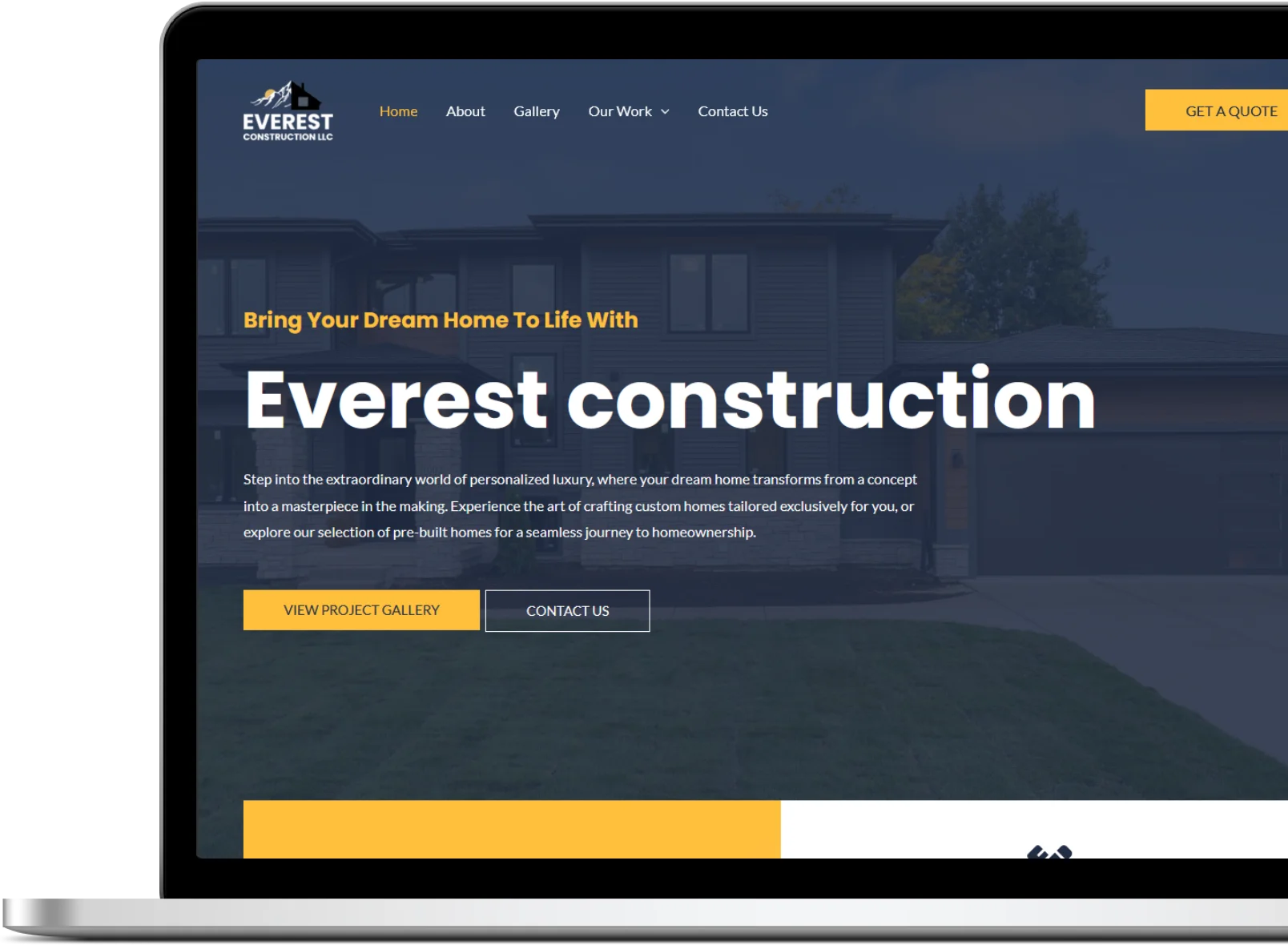Everest Construction Landing Page